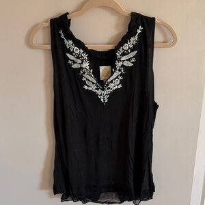 Anthropologie Black Sleeveless Top